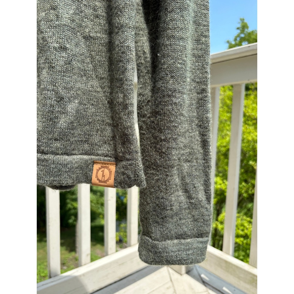 Paka Mens Crewneck Sweater Medium Green Royal Alpaca Knit Sustainable Peru - Picture 4 of 11
